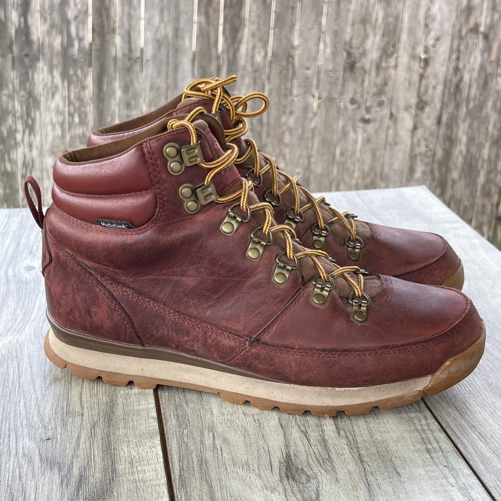 The North‎ Face Back-To-Berkeley Hiking Boots Men 7.5 Red Redux Leather WP Lace
